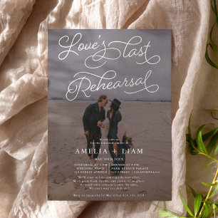 Weißes Foto Liebe letzte Probe Abendessen Einladung