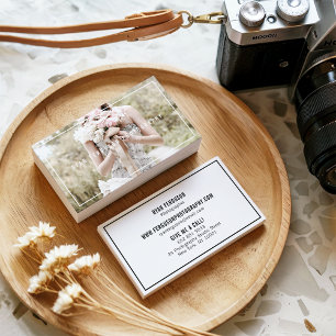 Weißes Fotografie-Foto des modernen unbedeutenden Visitenkarte