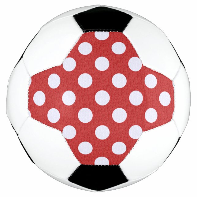 Weißes Fraktal Polka Dots Rote Fraktale Hintergrun Fußball (Vorderseite)