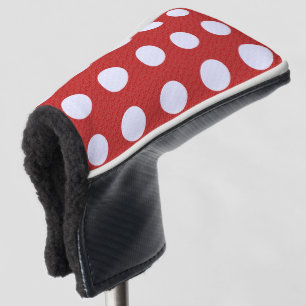 Weißes Fraktal Polka Dots Rote Fraktale Hintergrun Golf Headcover