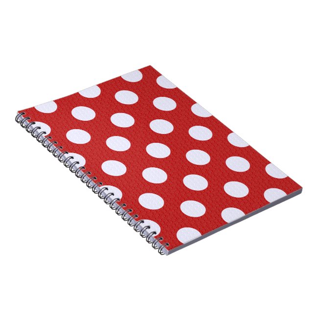 Weißes Fraktal Polka Dots Rote Fraktale Hintergrun Notizblock (Rechte Seite)