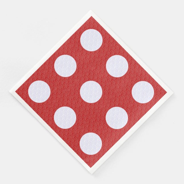 Weißes Fraktal Polka Dots Rote Fraktale Hintergrun Serviette (Ecke)