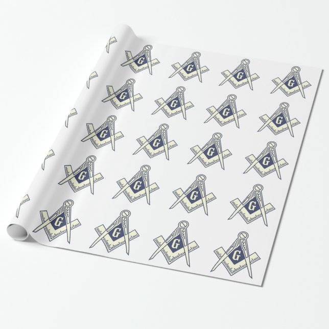 Weißes FreimaurerPackpapier Geschenkpapier (Ungerollt)