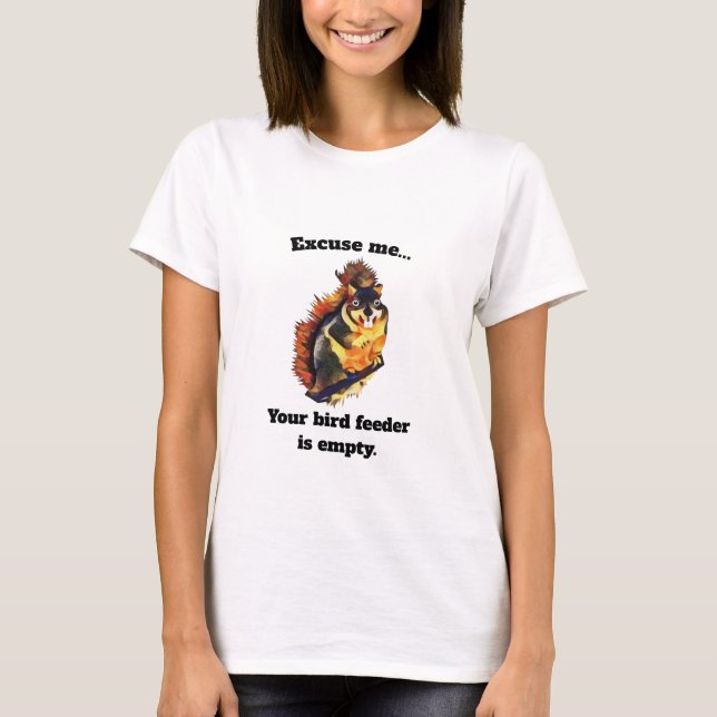 Weißes Funny Eichhörnchen T - Shirt (Vorderseite)