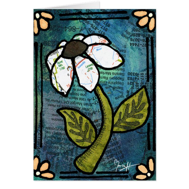 Weißes Gänseblümchen auf blauem Hintergrund - (Vorne)