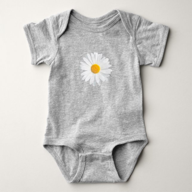 weißes Gänseblümchen Baby Strampler (Vorderseite)
