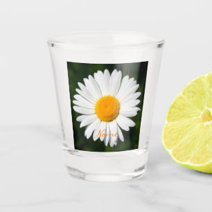 Weißes Gänseblümchen-Blume Thunder_Cove Schnapsglas