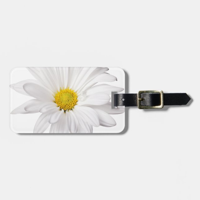 Weißes Gänseblümchen-Blumen-Hintergrund Gepäckanhänger (Vorderseite horizontal)