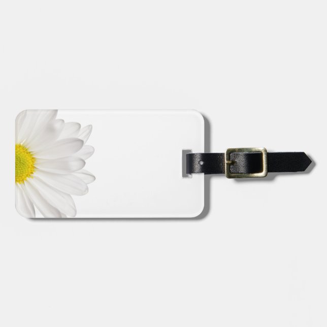 Weißes Gänseblümchen-Blumen-Hintergrund Gepäckanhänger (Vorderseite horizontal)