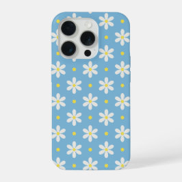 Weißes Gänseblümchen-Muster Benutzerdefinierter Hi iPhone 15 Pro Hülle