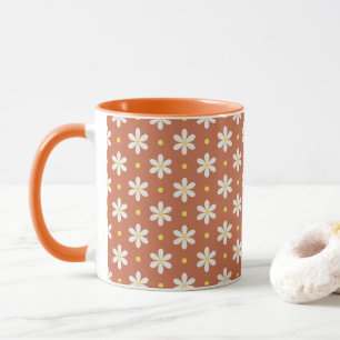 Weißes Gänseblümchen-Muster Tasse