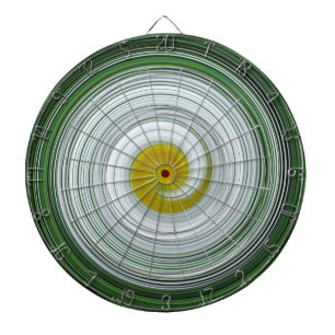 Weißes, gelbes, grünes Spiralmuster Dartscheibe