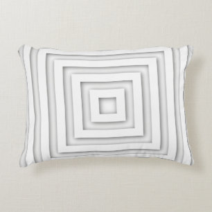 Weißes geometrisches Quadrat Dekokissen