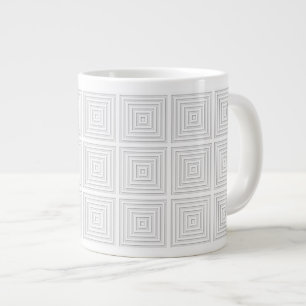 Weißes geometrisches Quadrat Jumbo-Tasse