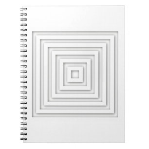 Weißes geometrisches Quadrat Notizblock