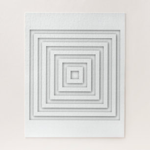 Weißes geometrisches Quadrat Puzzle