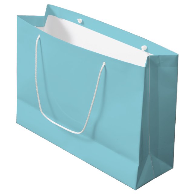 Weißes Geschenktasche mit eigener Marke | Große Gl Geschenktüte (Vorderseite Schrägansicht)
