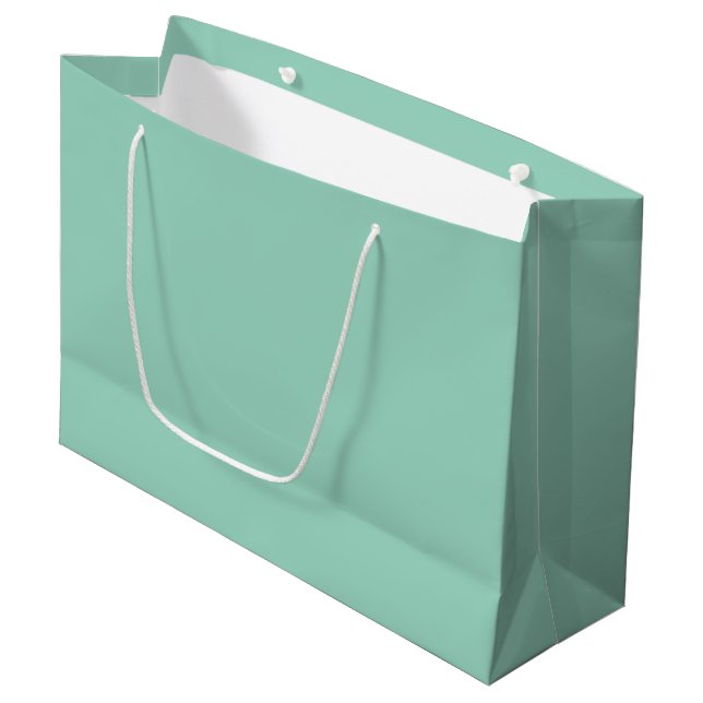 Weißes Geschenktasche mit eigener Marke | Große Gl Geschenktüte (Vorderseite Schrägansicht)