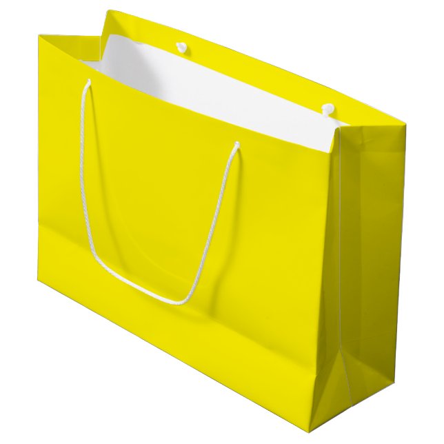 Weißes Geschenktasche mit eigener Marke | Große Gl Geschenktüte (Vorderseite Schrägansicht)