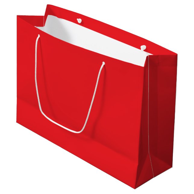 Weißes Geschenktasche mit eigener Marke | Große Gl Geschenktüte (Vorderseite Schrägansicht)