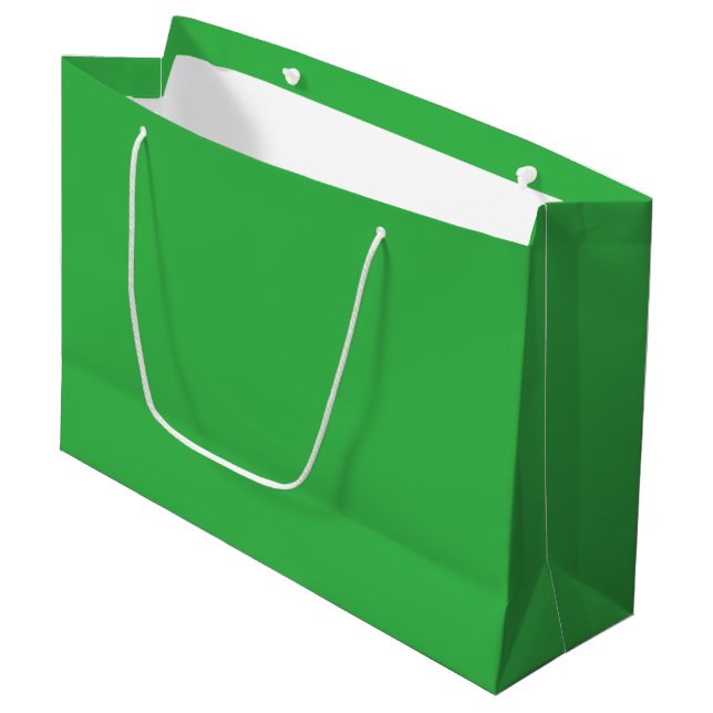 Weißes Geschenktasche mit eigener Marke | Große Gl Geschenktüte (Vorderseite Schrägansicht)