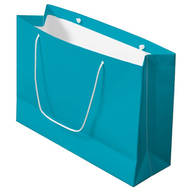 Weißes Geschenktasche mit eigener Marke | Große Gl Geschenktüte (Vorderseite Schrägansicht)