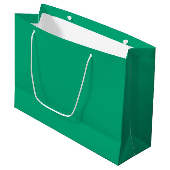 Weißes Geschenktasche mit eigener Marke | Große Gl Geschenktüte (Vorderseite Schrägansicht)