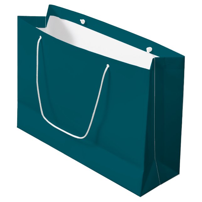 Weißes Geschenktasche mit eigener Marke | Große Gl Geschenktüte (Vorderseite Schrägansicht)