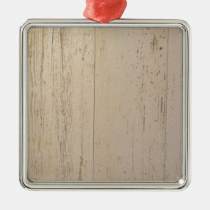 Weißes gewaschenes Holzkörnchen Silbernes Ornament