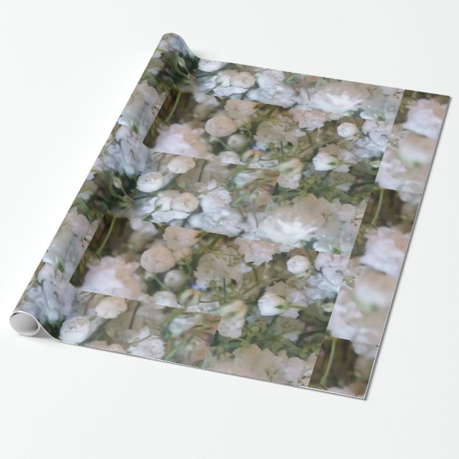 Weißes Gipskraut Geschenkpapier (Ungerollt)