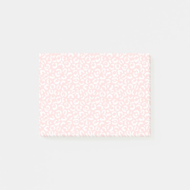 Weißes Girl-Rosa Leopardenblatt Post-it Klebezettel (Vorderseite)