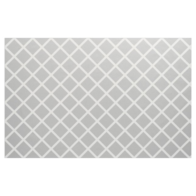 Weißes Gitter auf Aschen-Grau Stoff (Fat Quarter (45,7 x 55,9 cm))