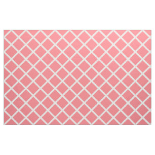 Weißes Gitter auf korallenrotem Rosa Stoff