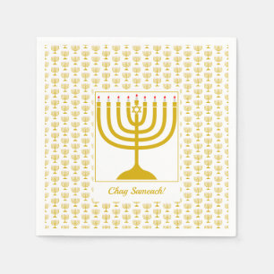 Weißes Gold anpassbar   Hanukkah   MENORAH Serviette
