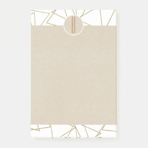 Weißes Gold Modern Geometrischer Kraft Landhaus-Mo Post-it Klebezettel
