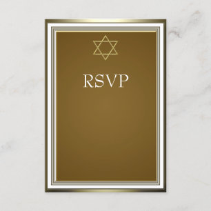 Weißes Golddavidsstern Bar Mitzvah UAWG RSVP Karte