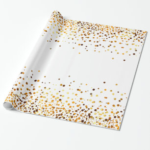 weißes GoldGlitter-Imitat-Folie Confetti Geschenkpapier
