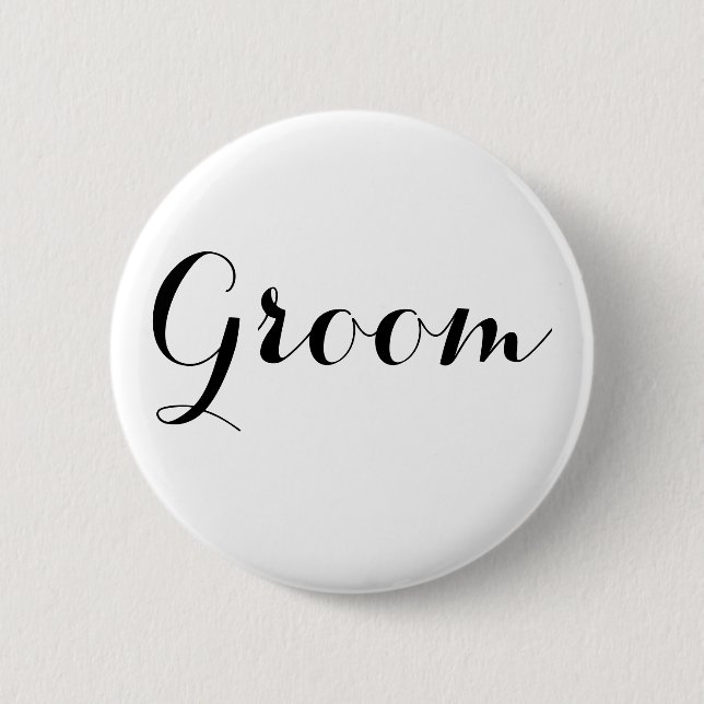 Weißes Goldhochzeits-Team-Bräutigam Button (Vorderseite)