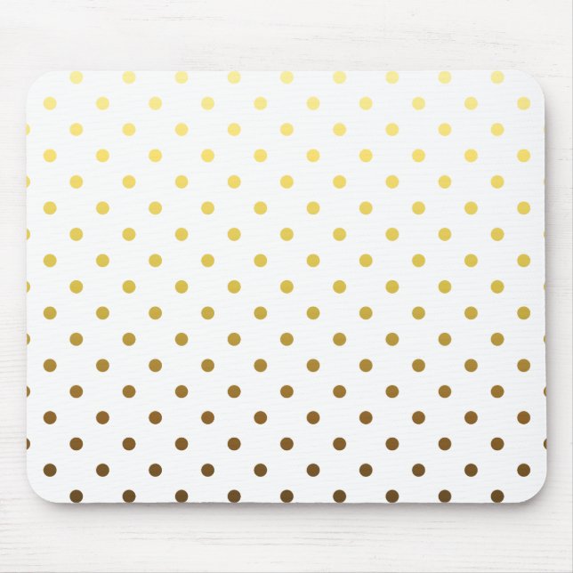 Weißes GoldTupfen Mousepad (Vorne)