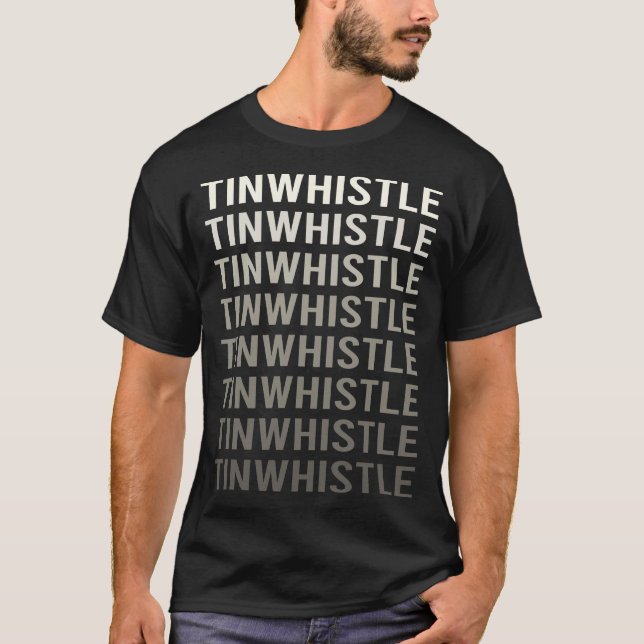 Weißes Gradient Tin Whistle Flageolet T-Shirt (Vorderseite)