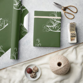 Weißes grünes Hintergrundpapier Geschenkpapier