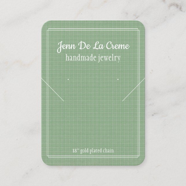 Weißes, grünes Schmuckstück Telefonnummerkarte (Vorderseite)
