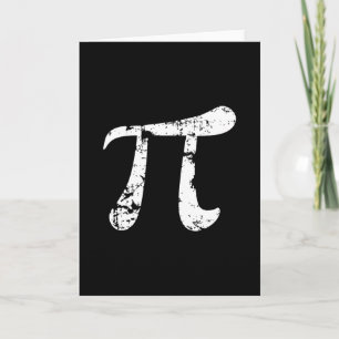 Weißes Grunge-Pi-Symbol Karte