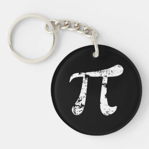 Weißes Grunge-Pi-Symbol Schlüsselanhänger