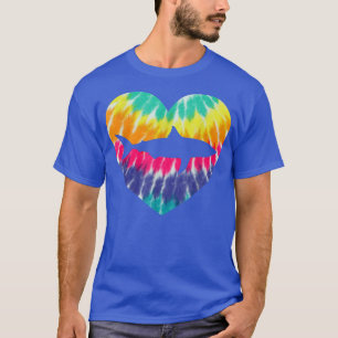 Weißes Hai-Herz mit Gefärbte Krawatte für Sha T-Shirt