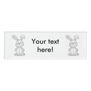 Weißes Häschen clipart Namenschild
