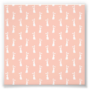 Weißes Häschen Frohe Ostern Mädchen Rosa Pastell F Fotodruck