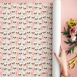 Weißes Hasen-Gesicht Nahtloses Muster Geschenkpapier