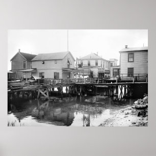 Weißes Haus auf Jamaica Bay, NY, 1910er Poster