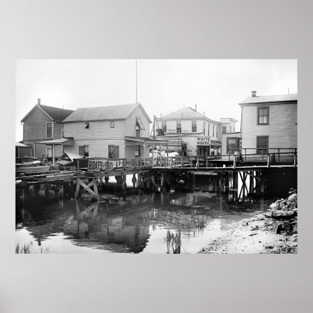 Weißes Haus auf Jamaica Bay, NY, 1910er Poster (Vorne)